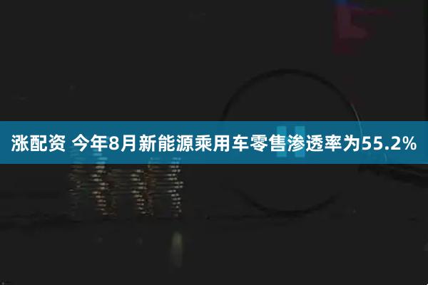 涨配资 今年8月新能源乘用车零售渗透率为55.2%